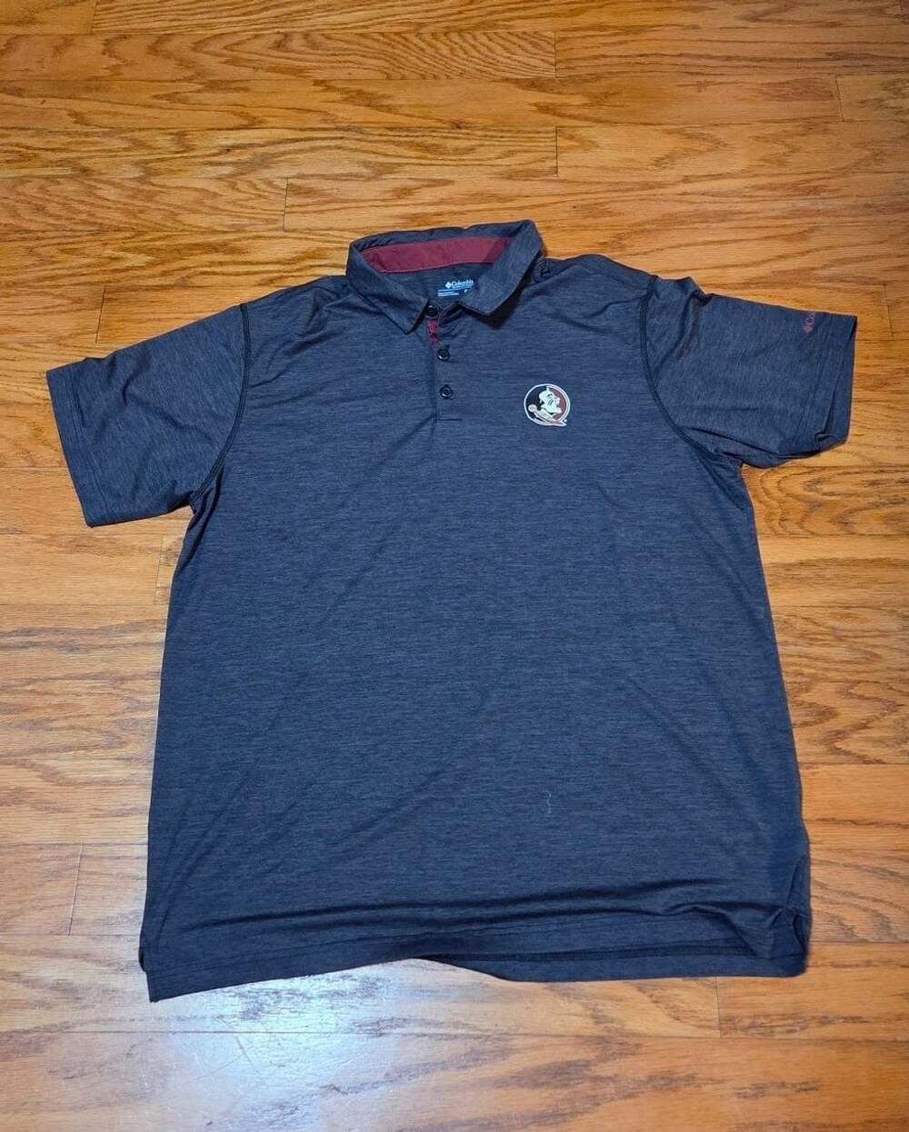 Columbia Men's Florida State Seminoles Vault Seminole Logo Sand Tee Polo - Gray